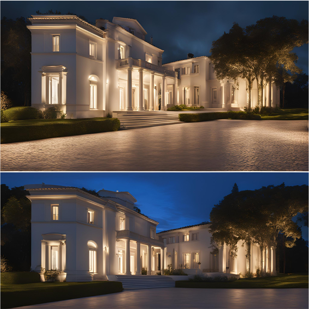 With and without lighting design